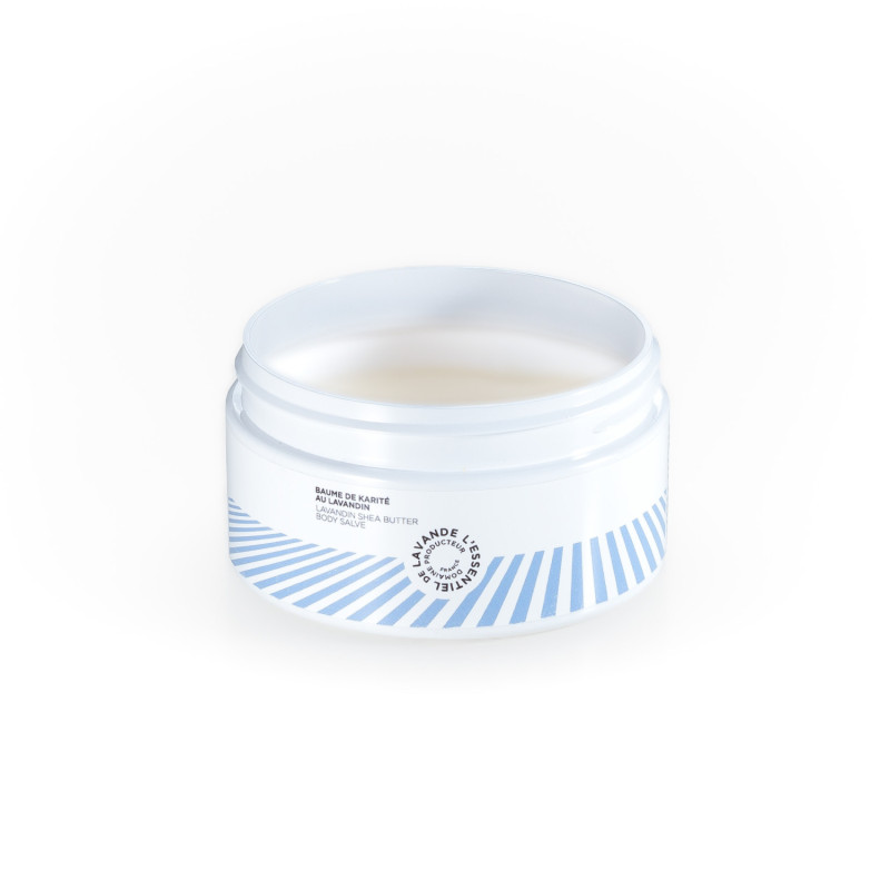 Baume pour le corps, au Beurre de Karité et aux huiles essentielles Bio de Lavande et Lavandin (pot 150ml)