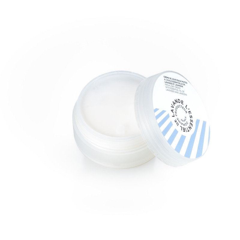 Crème de jour, aux huiles essentielles Bio de Lavande et Lavandin (pot 50ml)