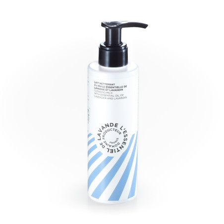 Lait nettoyant, aux huiles essentielles Bio de Lavande et Lavandin (flacon pompe 200ml)